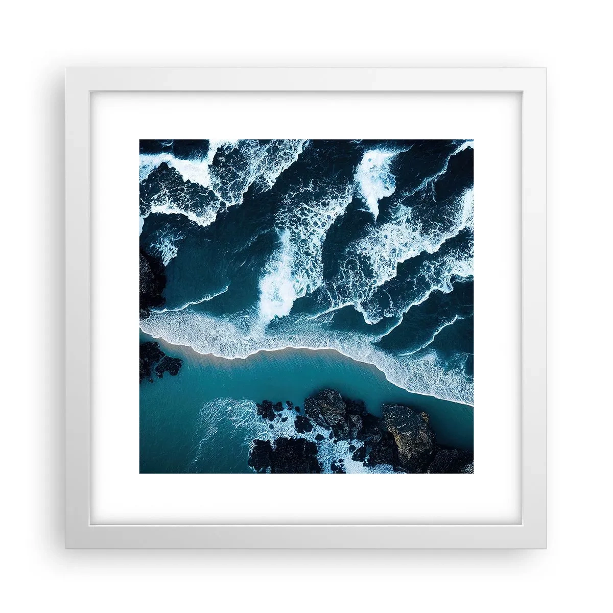 Poster in cornice bianca - Avvolte dalle onde - 30x30 cm