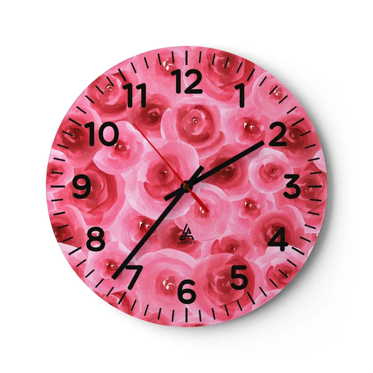Orologio da parete - Orologio in Vetro - Rose in alto e in basso - 30x30 cm