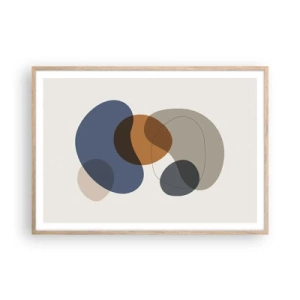 Poster in cornice rovere chiaro - Gocce di colore - 100x70 cm