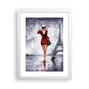 Poster in cornice bianca - Simboli di Parigi - 30x40 cm