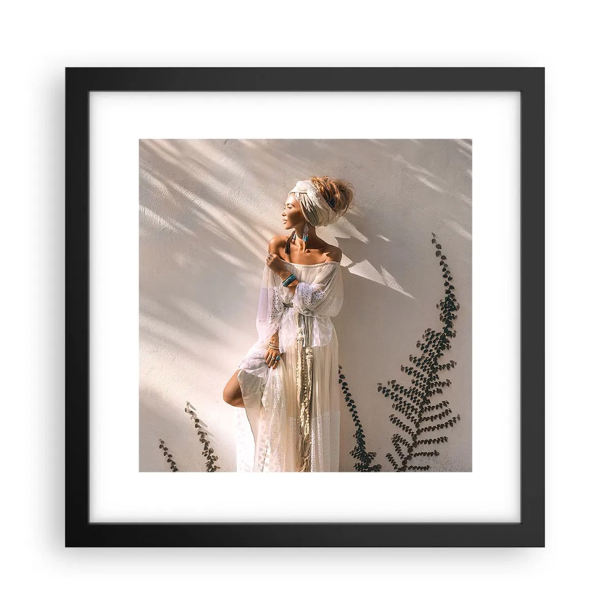 Poster in cornice nera - Il sole e la ragazza - 30x30 cm