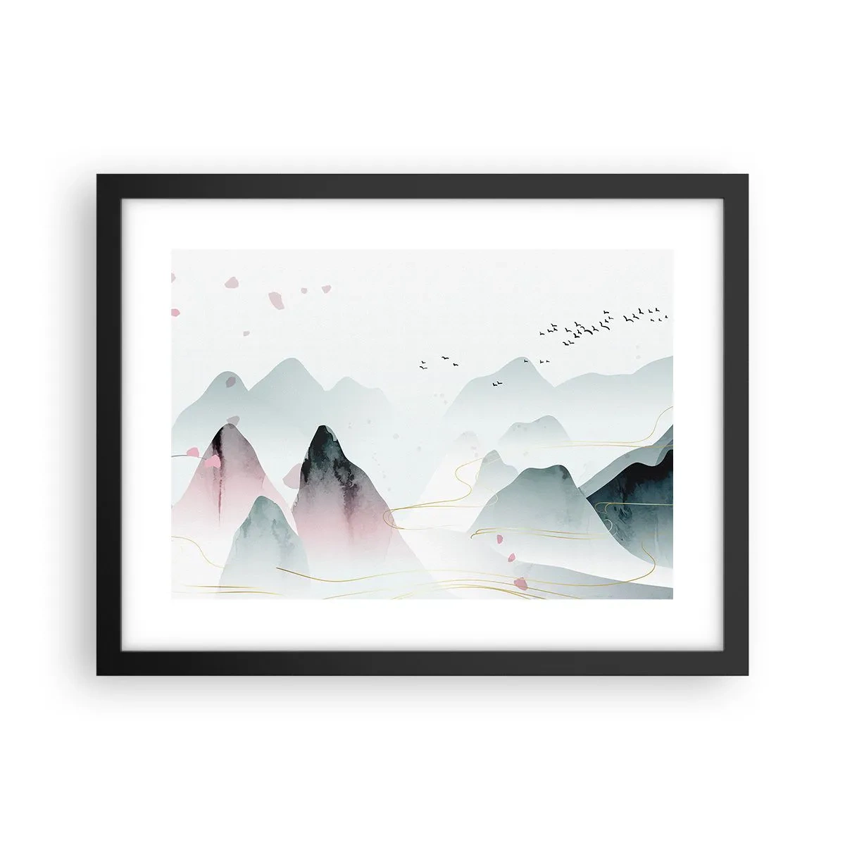 Poster in cornice nera - Oltre le cime - 40x30 cm