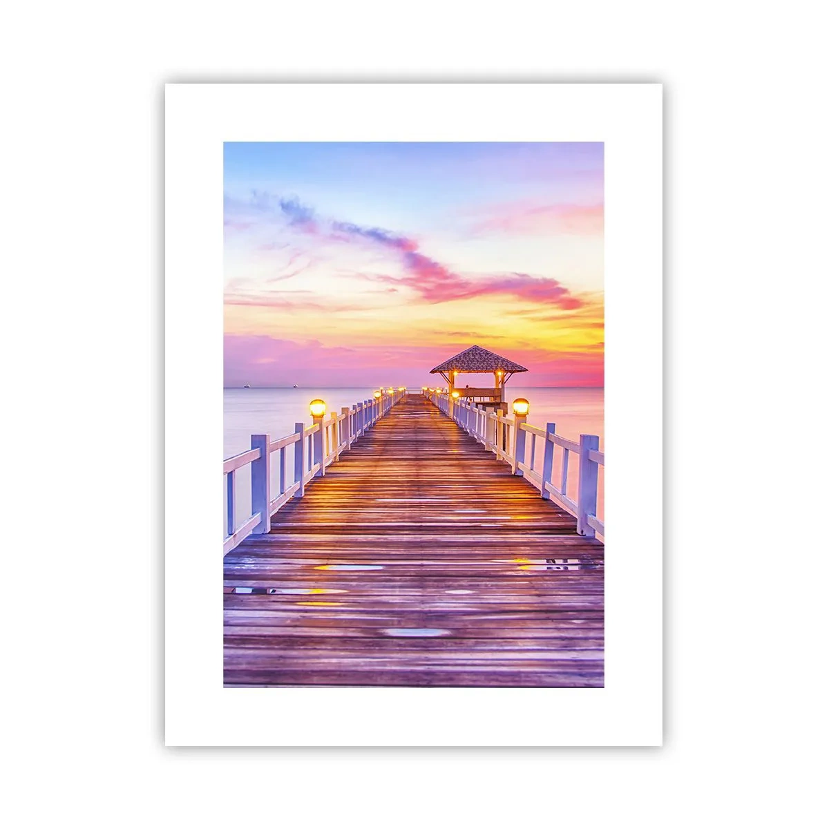 Poster - Silenzio della sera in lilla e oro - 30x40 cm