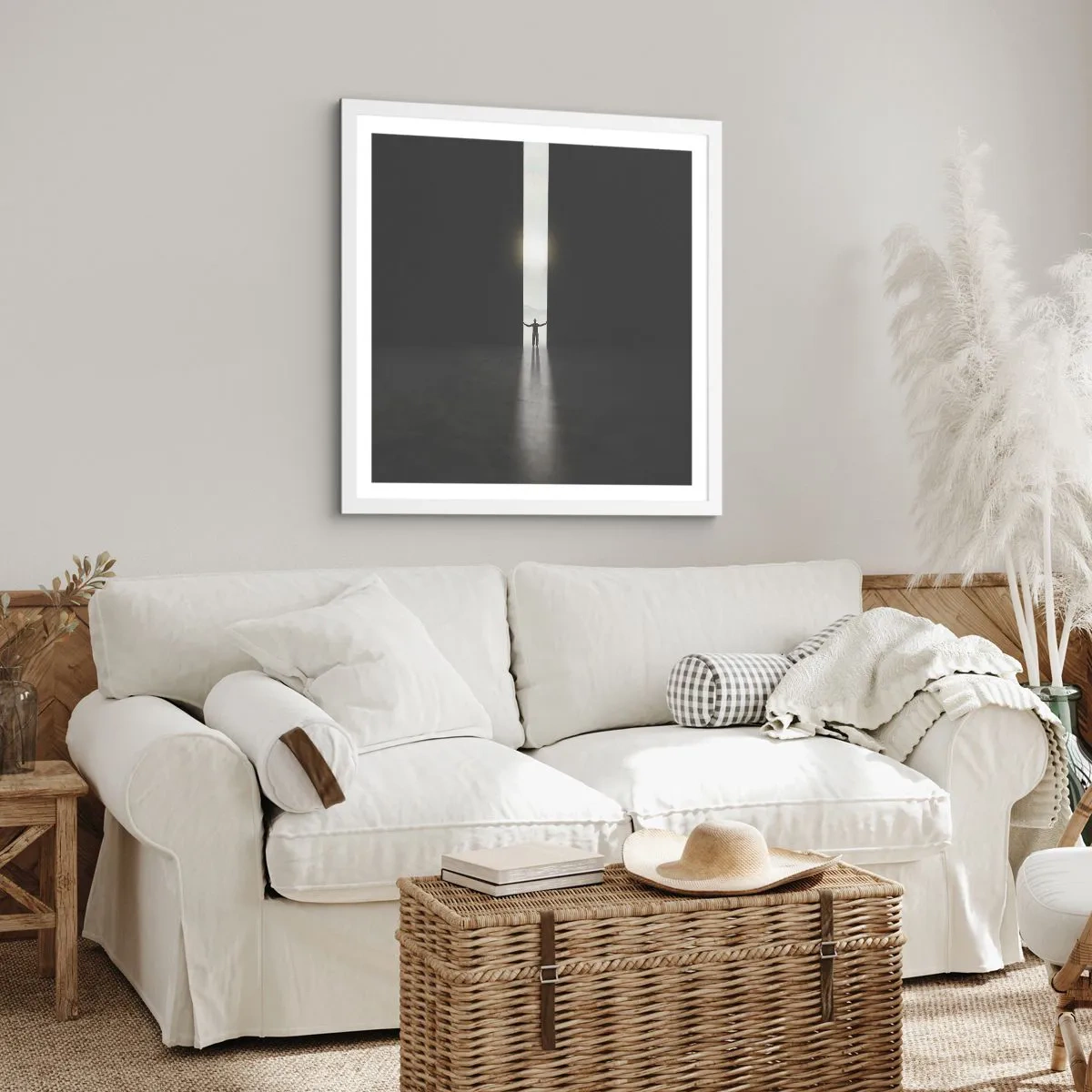 Poster in cornice bianca - Un passo verso un chiaro futuro - 30x30 cm