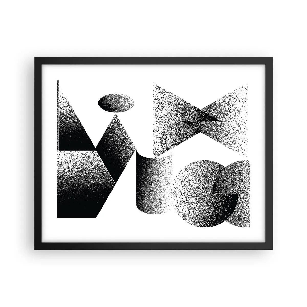 Poster in cornice nera - Angoli e ovali - 50x40 cm