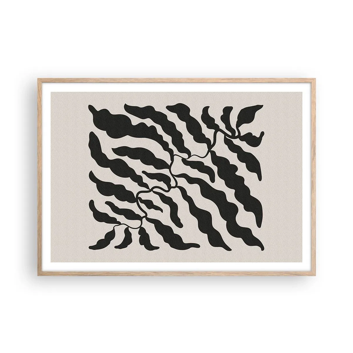 Poster in cornice rovere chiaro - La natura del quadrato - 100x70 cm