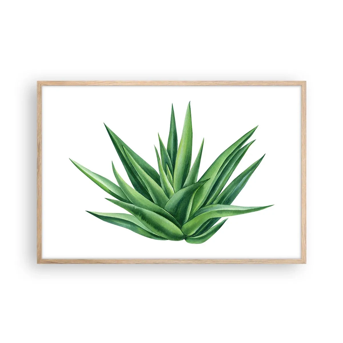 Poster in cornice rovere chiaro - Verde - forza - vita - 91x61 cm