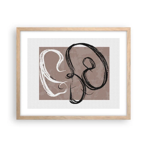 Poster in cornice rovere chiaro - Composizione: alla ricerca della pienezza - 50x40 cm