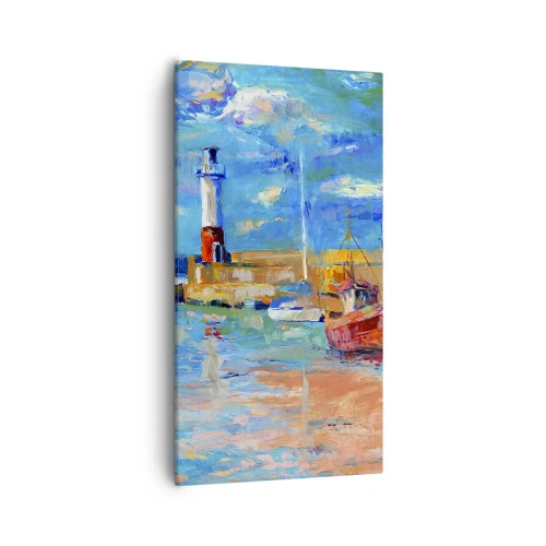 Quadro su tela - Stampe su Tela - Pomeriggio nell'insenatura multicolore - 55x100 cm