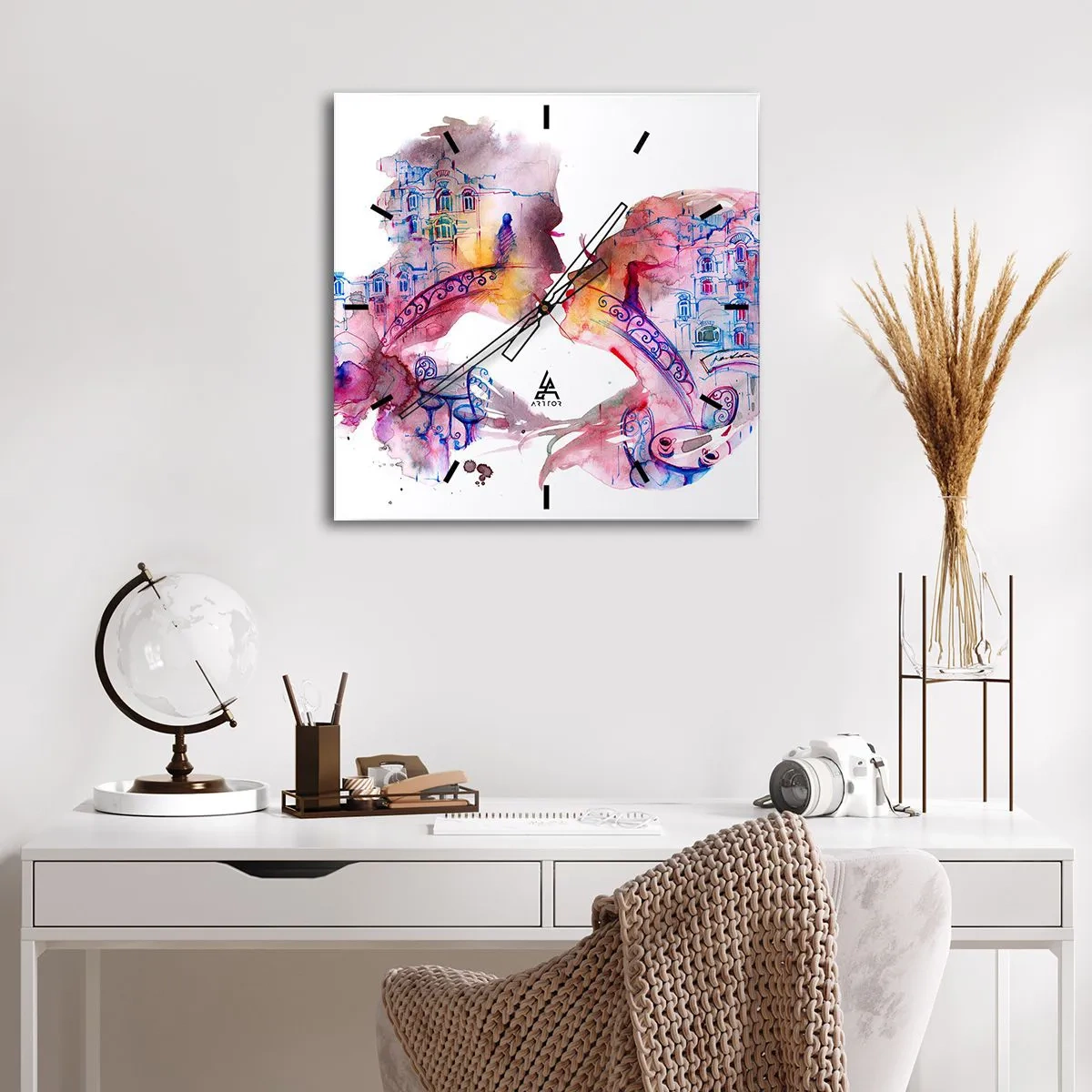 Orologio da parete - Orologio in Vetro - Misterioso ponte dei sospiri - 40x40 cm