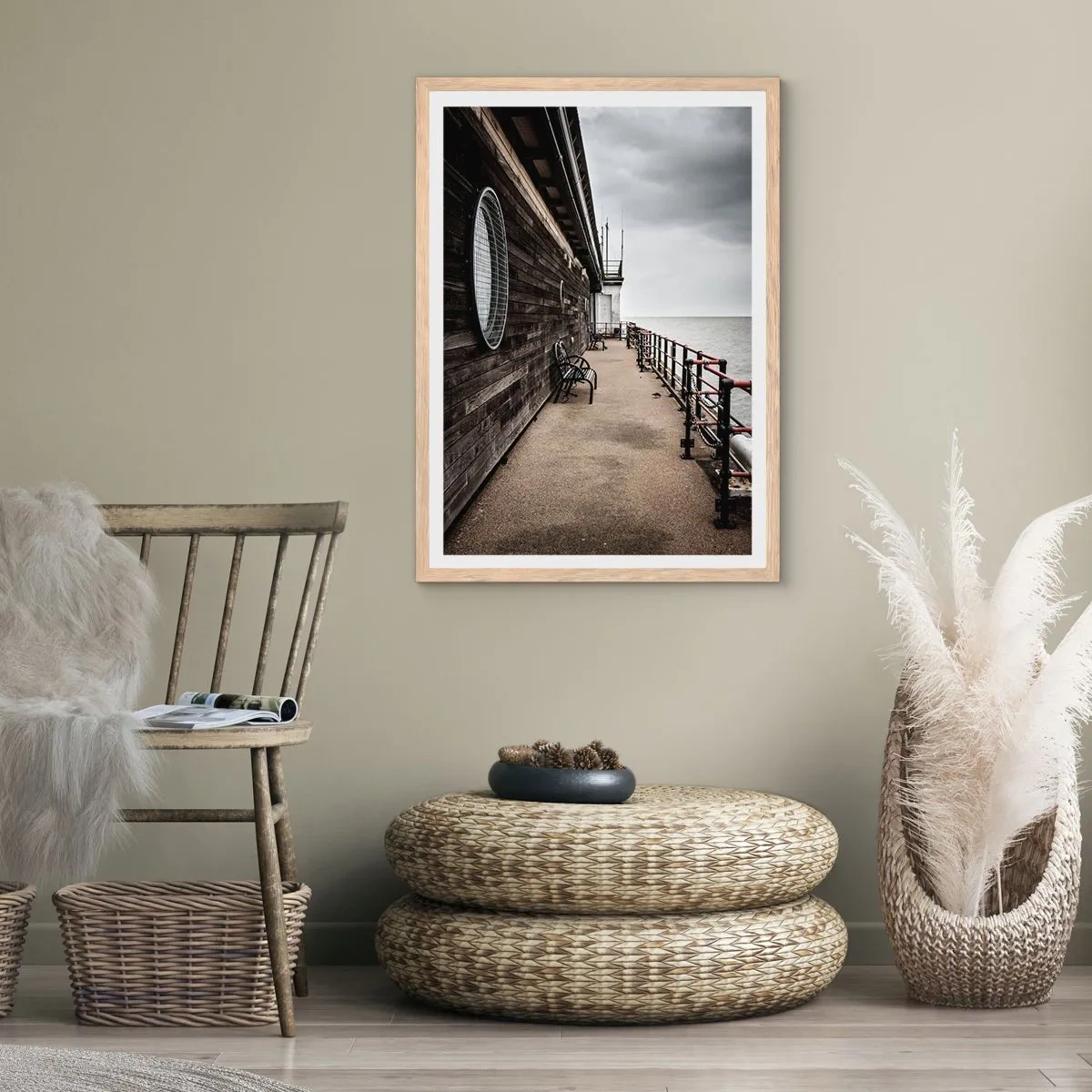 Poster in cornice rovere chiaro - Il tempo si è fermato - 70x100 cm