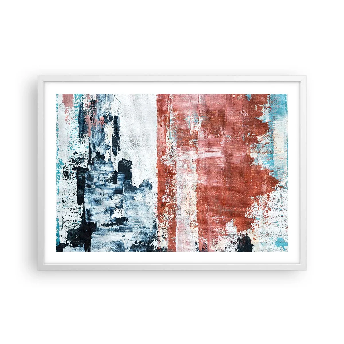 Poster in cornice bianca - Astratto in due metà - 70x50 cm