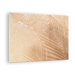 Quadro su vetro - Spiaggia e ombra sulla sabbia - 70x50cm - Ombra di un'estate bollente - Decorazione murale moderna per soggiorno e camera da letto ARTTOR