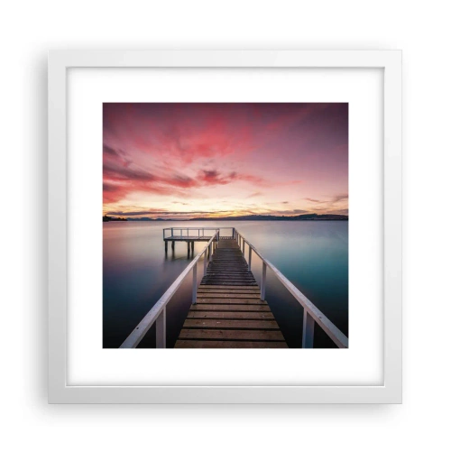 Poster in cornice bianca - La fiamma mite della sera - 30x30 cm