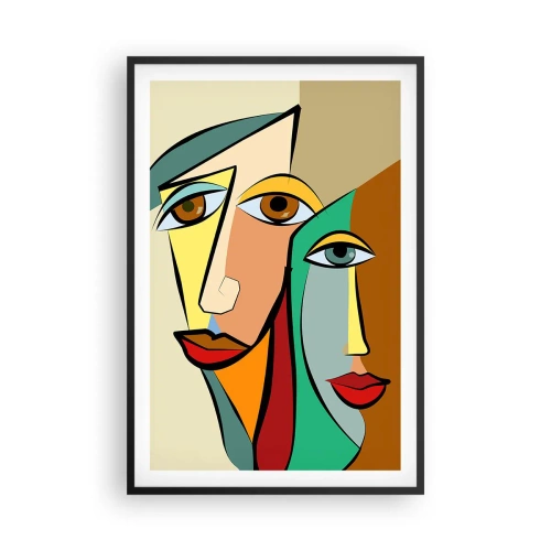 Poster in cornice nera - Coppia cubista - 61x91 cm