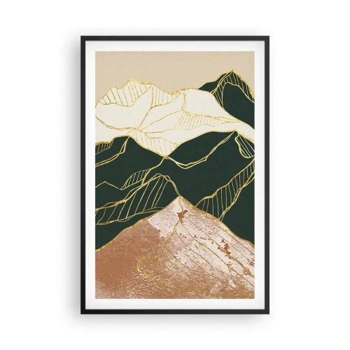 Poster in cornice nera - Cime d'oro - 61x91 cm