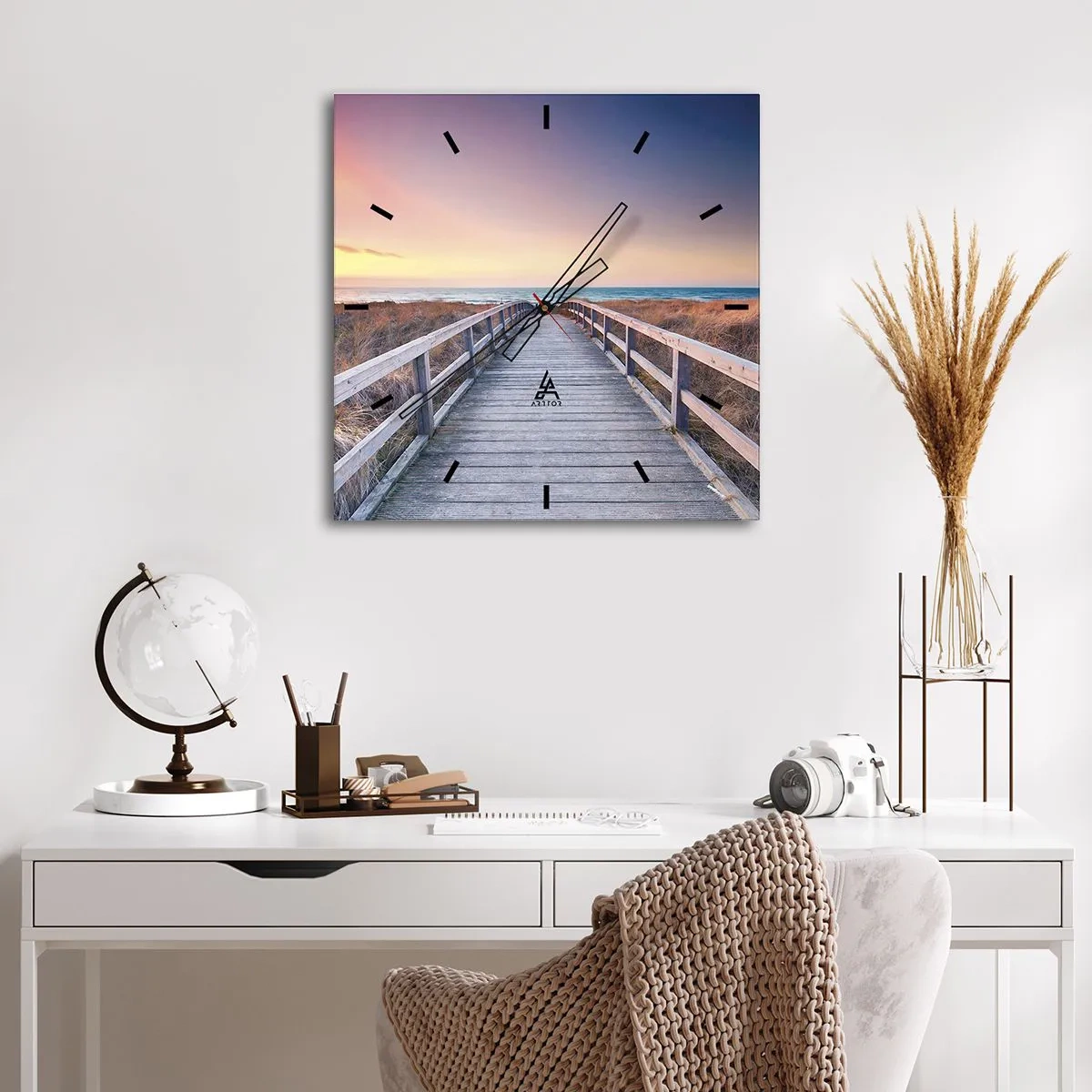 Orologio da parete - Orologio in Vetro - Aurora serale baltica - 30x30 cm