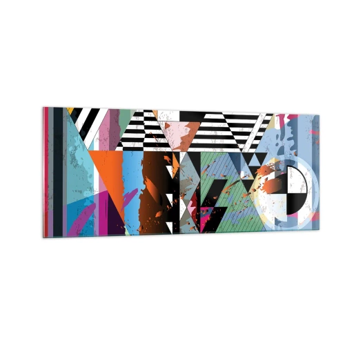 Quadro su vetro - Geometrico e organico - 100x40 cm