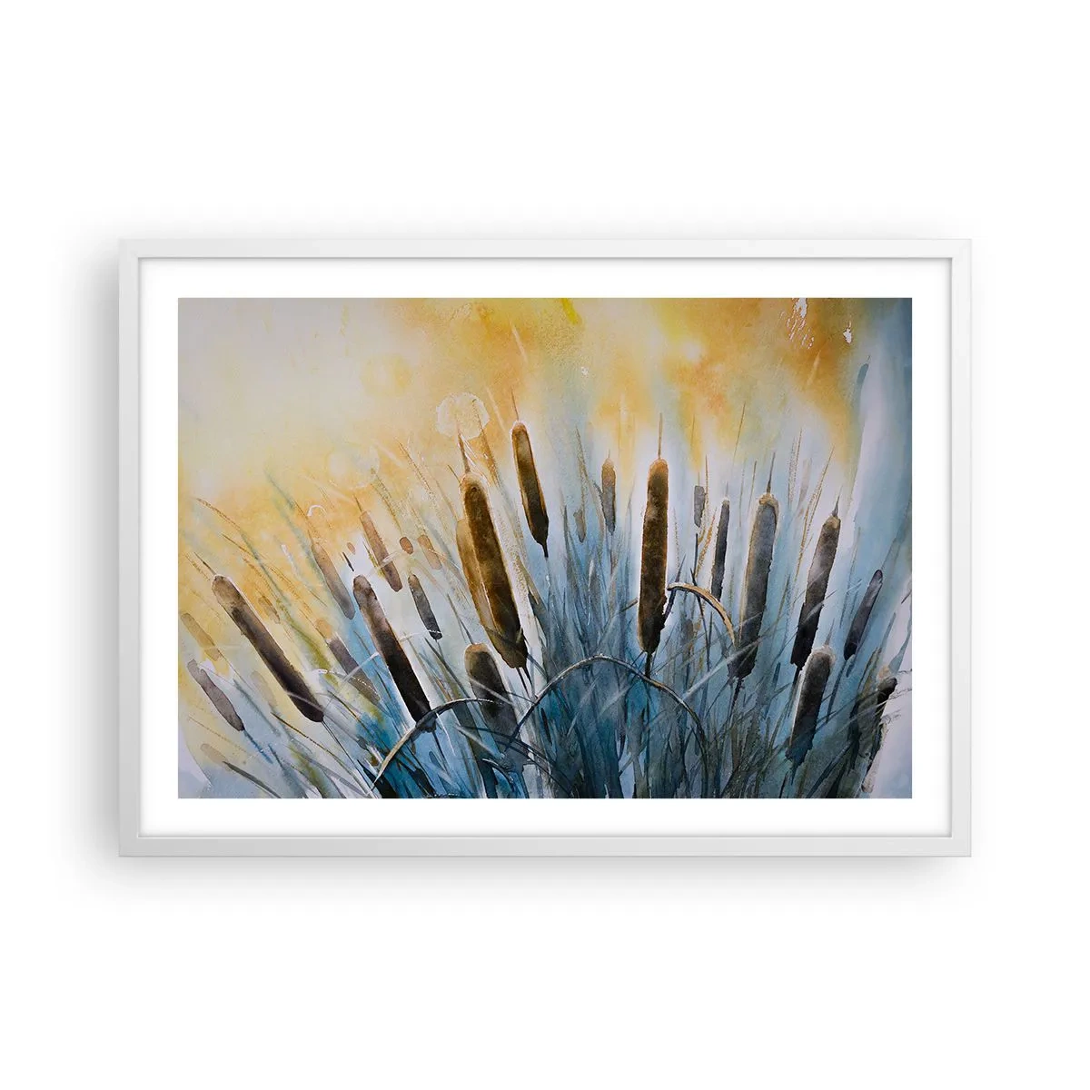 Poster in cornice bianca - Fresco dell'acqua, calore del sole - 70x50 cm