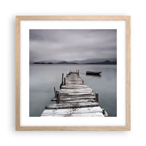 Poster in cornice rovere chiaro - Domani puoi partire - 40x40 cm