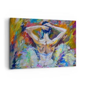 Quadro su tela - Stampe su Tela - Una ballerina dai colori dinamici e dall'espressione pittorica - 100x70cm - Tutto può succedere - Decorazione murale moderna per soggiorno e camera da letto ARTTOR