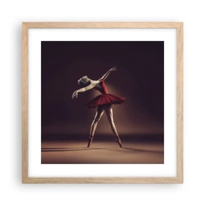 Poster in cornice rovere chiaro - Prima ballerina - 40x40 cm