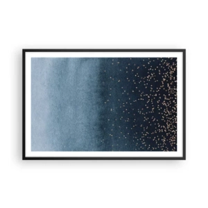 Poster in cornice nera - Composizione: fasi blu - 91x61 cm