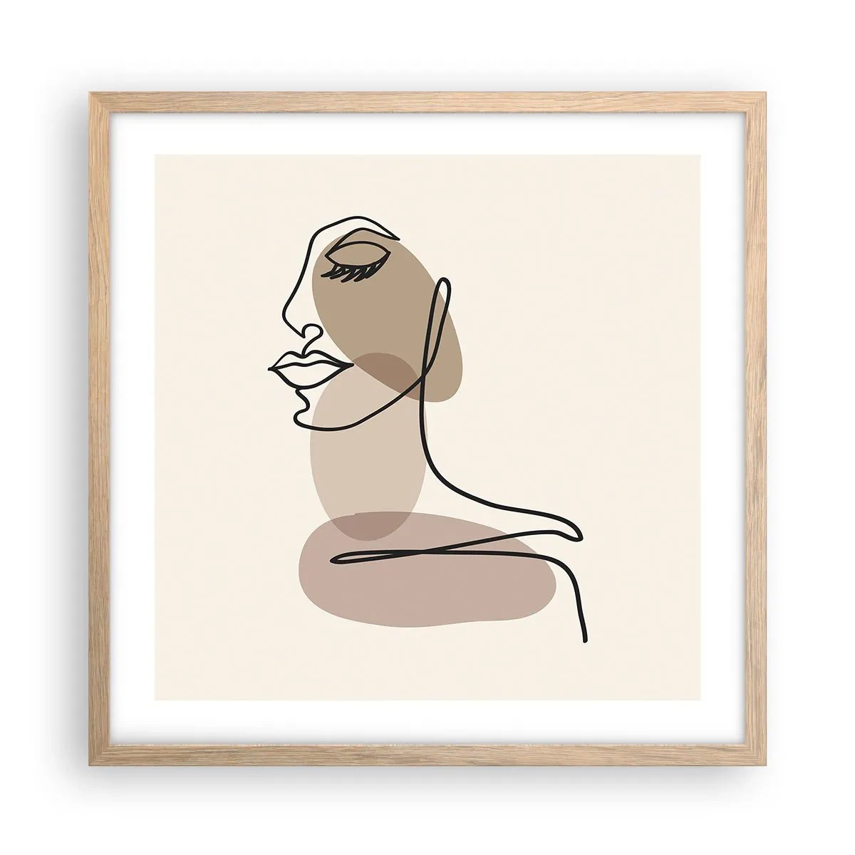 Poster in cornice rovere chiaro - La linea sicura della bellezza - 50x50 cm