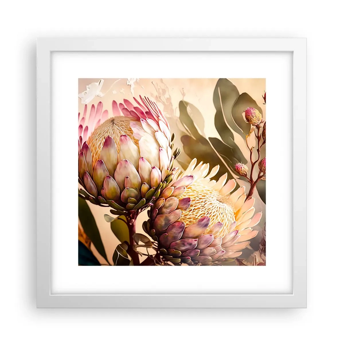 Poster in cornice bianca - Tenero abbraccio - 30x30 cm