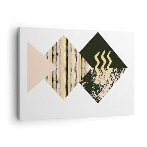 Quadro su tela - Stampe su Tela - Forme geometriche con motivi astratti - 70x50cm - Non è così facile - Decorazione murale moderna per soggiorno e camera da letto ARTTOR