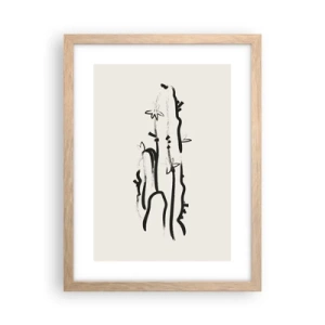 Poster in cornice rovere chiaro - Erba in fiore - 30x40 cm