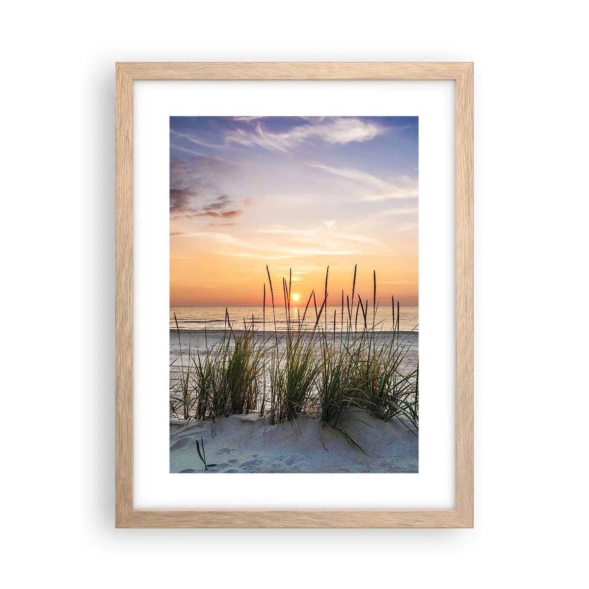 Poster in cornice rovere chiaro - Guarda, pensa, senti - 30x40 cm