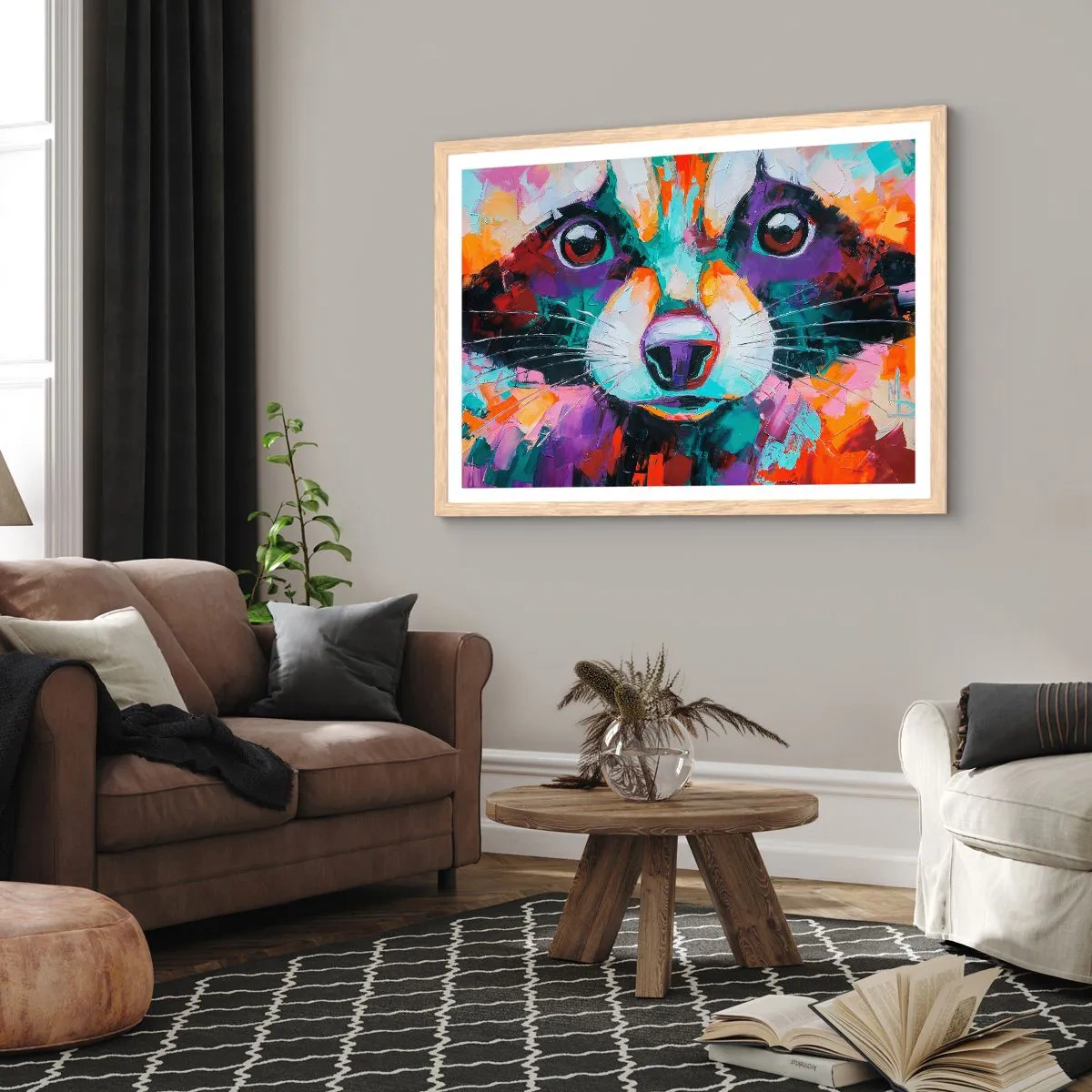 Poster in cornice rovere chiaro - Solo buone emozioni - 91x61 cm