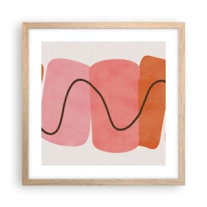 Poster in cornice rovere chiaro - Il delicato movimento delle forme - 40x40 cm