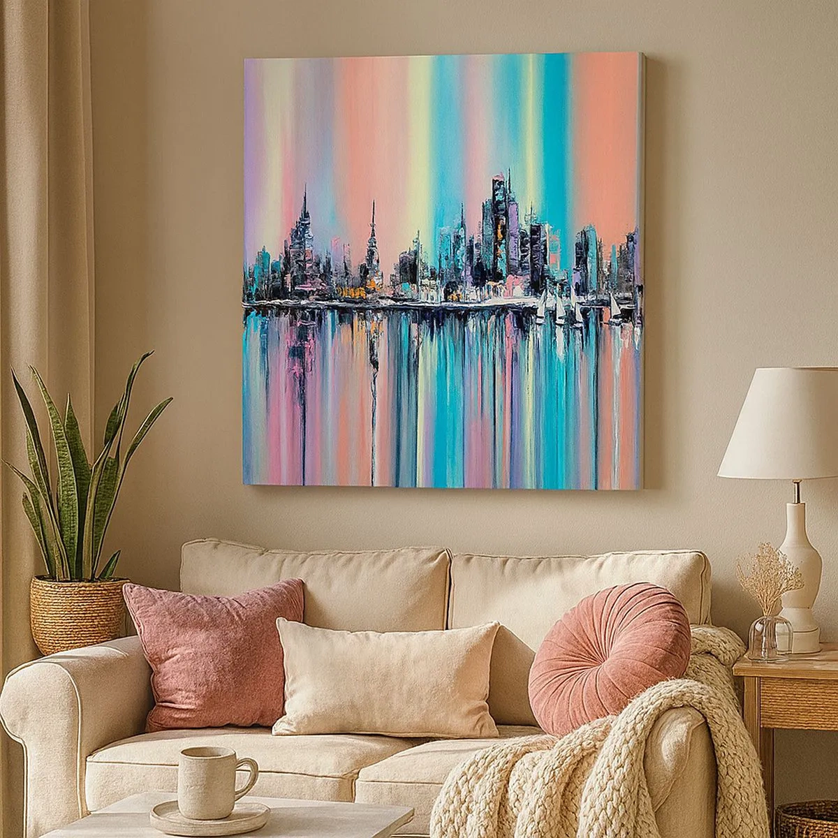 Quadro su tela - Stampe su Tela - Fluttuare alle luci della notte - 30x30 cm