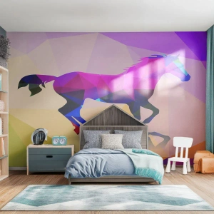 Fotomurali Autoadesivo Deluxe Sticker - Il cubismo è sempre vivo - Animali, Cavallo, Figura geometrica - 450x315 cm