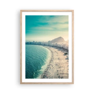 Poster in cornice rovere chiaro - Vacanze senza fine a Rio - 50x70 cm