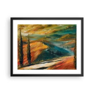 Poster in cornice nera - Paesaggio toscano - 50x40 cm