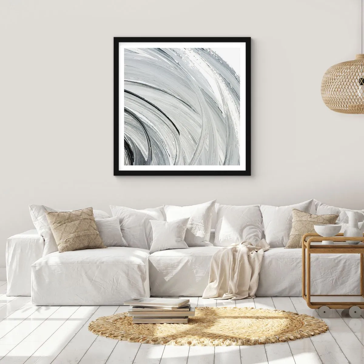 Poster in cornice nera - Composizione orbitale - 30x30 cm
