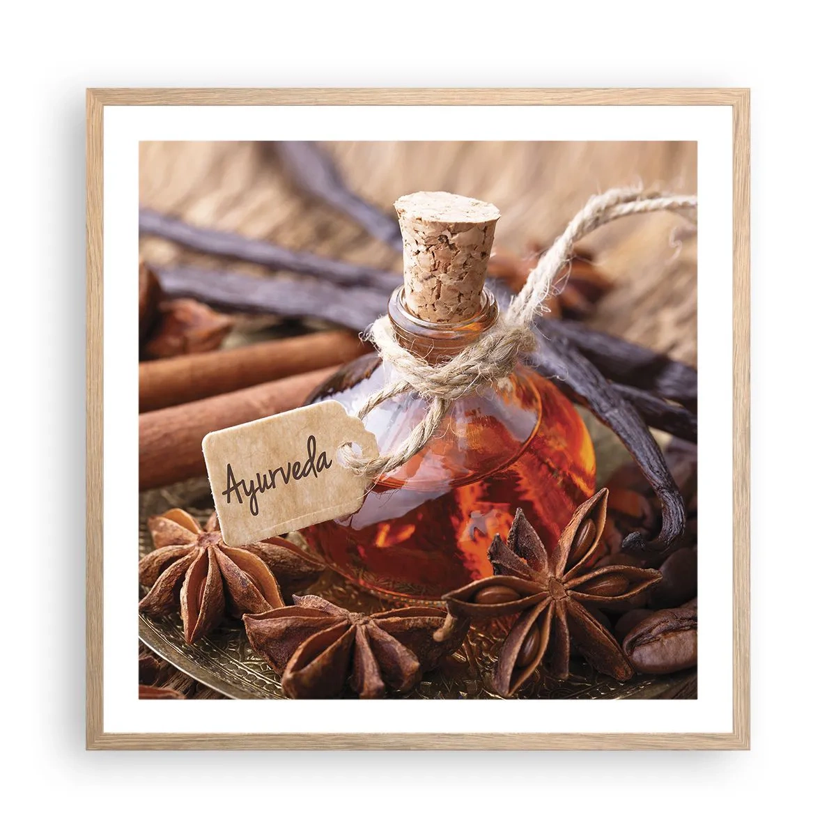 Poster in cornice rovere chiaro - Verso l'unità del corpo e dell'anima - 60x60 cm