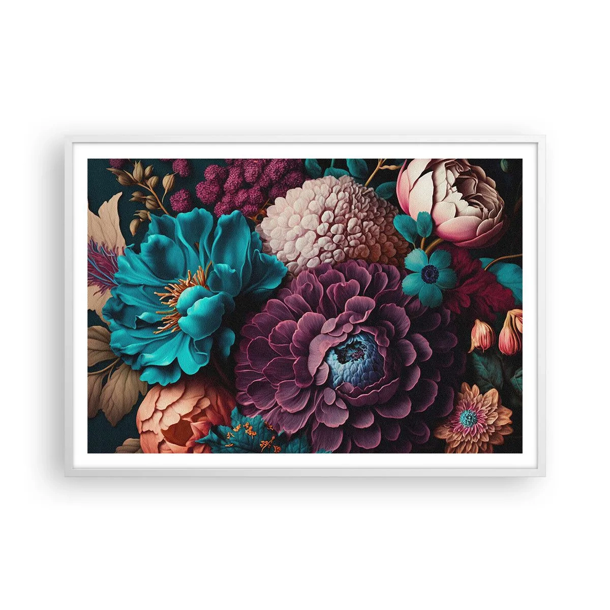 Poster in cornice bianca - Ricchezza della natura - 100x70 cm