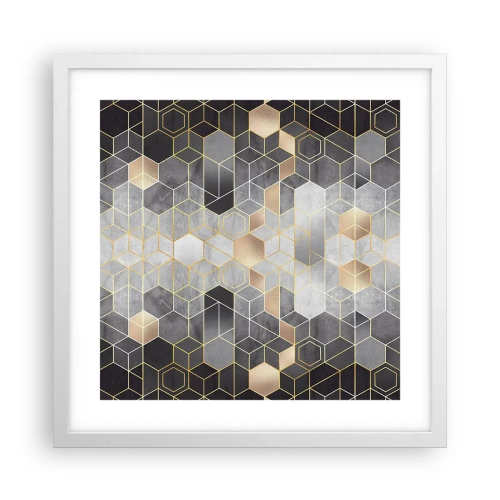 Poster in cornice bianca - Composizione di diamante - 40x40 cm