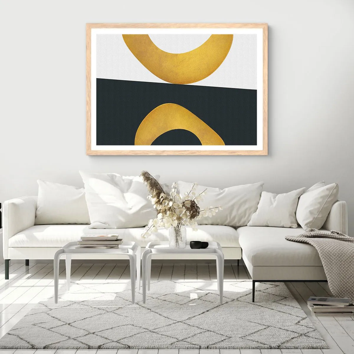 Poster in cornice rovere chiaro - Iniziamo dall'oro - 40x30 cm