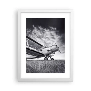 Poster in cornice bianca - Giramondo alato  - 30x40 cm