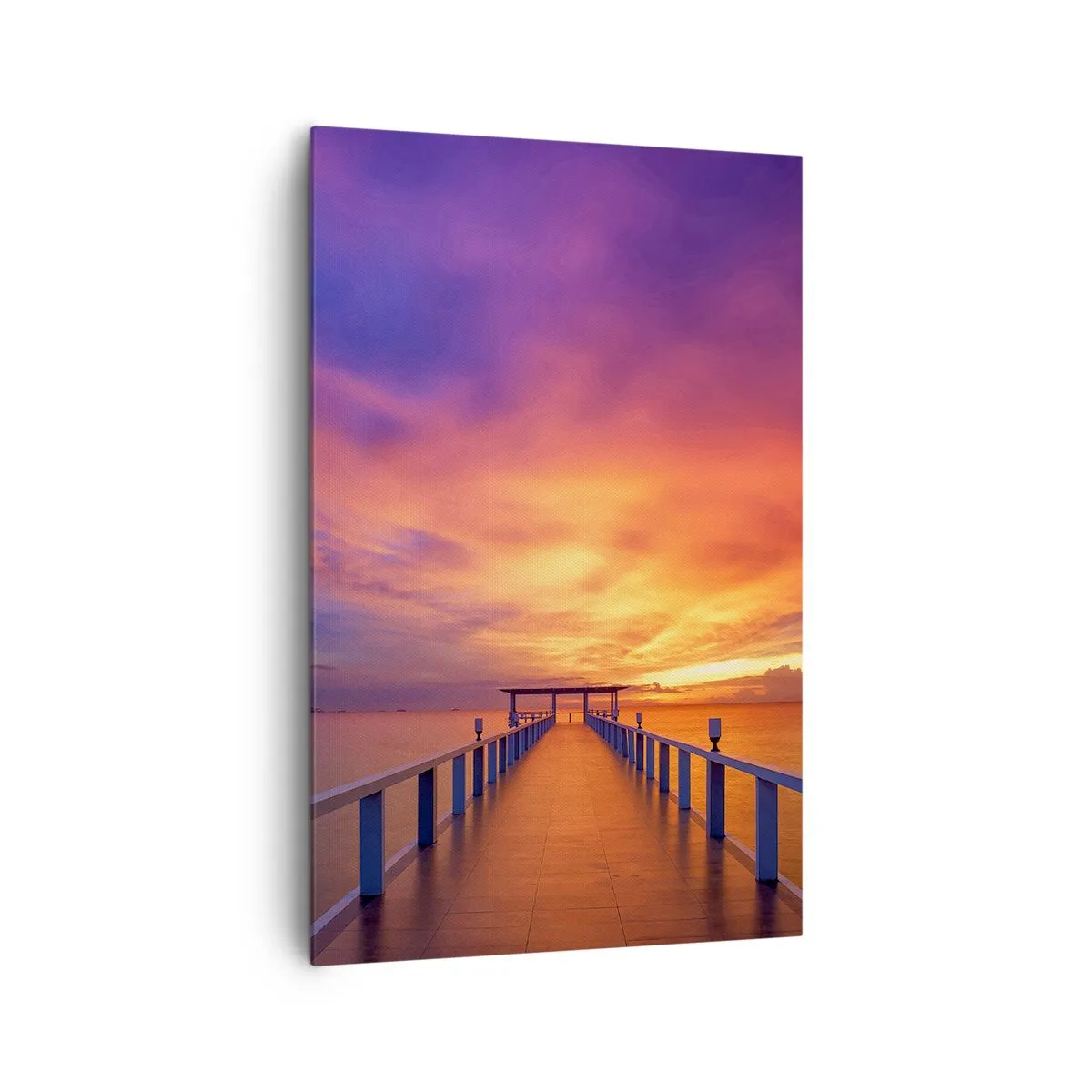 Quadro su tela - Stampe su Tela - Un molo che conduce al mare durante il tramonto - 80x120cm - Senza fine - Decorazione murale moderna per soggiorno e camera da letto ARTTOR