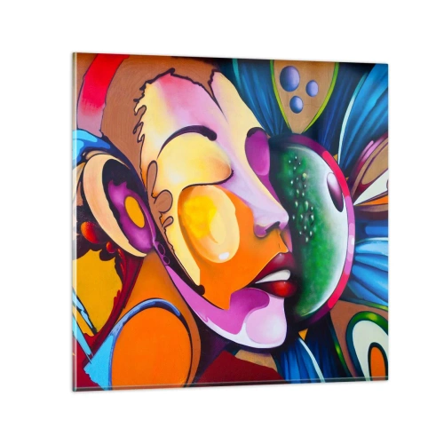 Quadro su vetro - Toccare con il colore - 30x30 cm