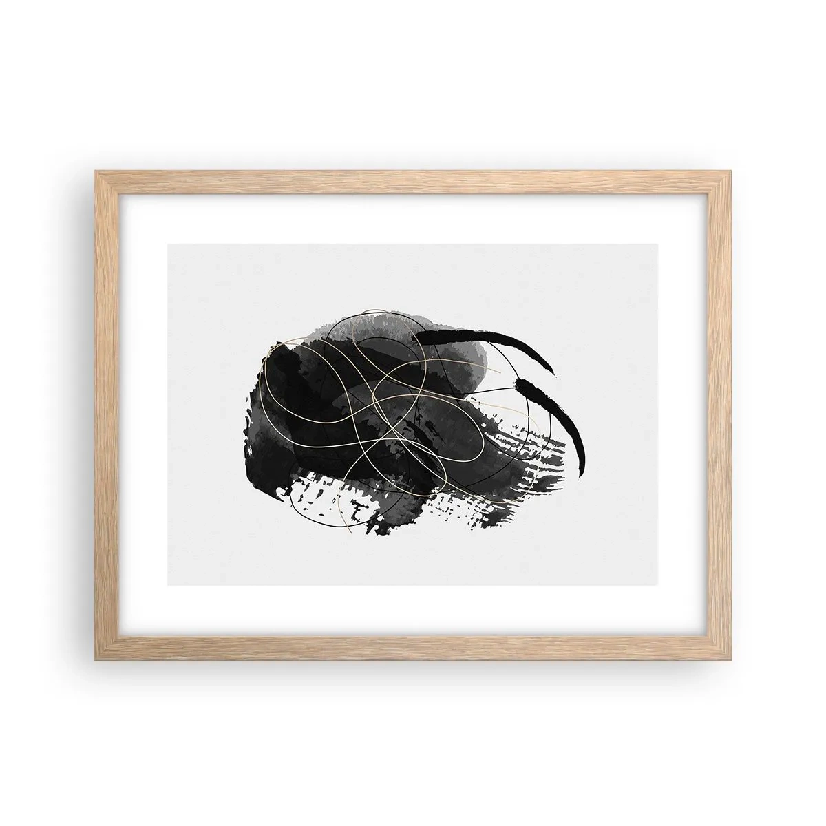 Poster in cornice rovere chiaro - Nato dal nero - 40x30 cm