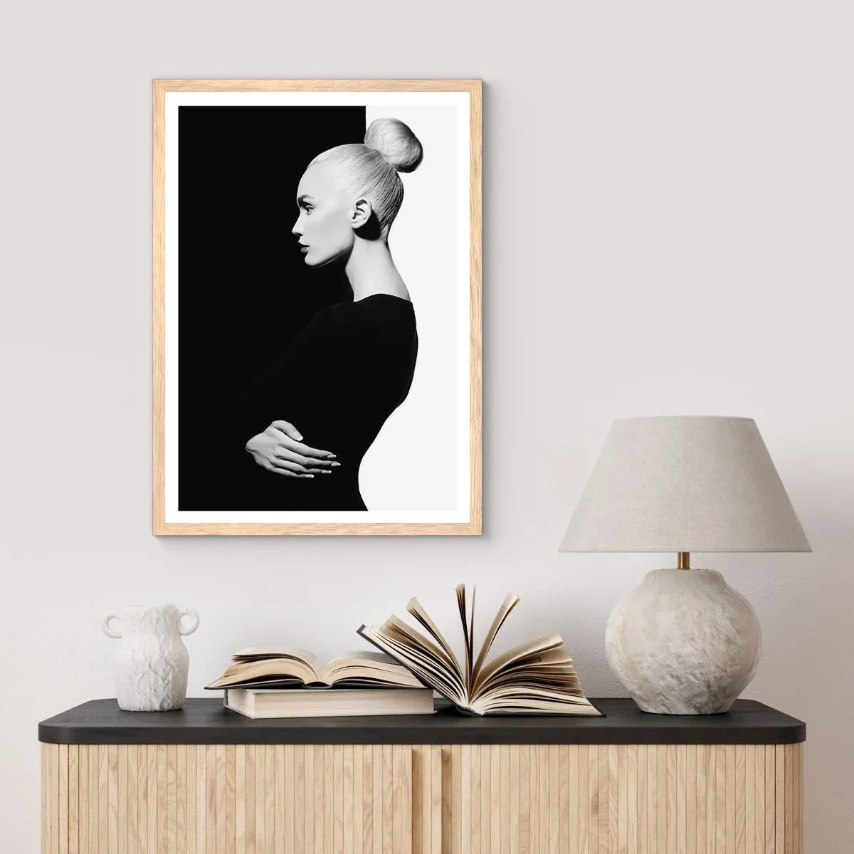Poster in cornice rovere chiaro - Semplicemente donna - 50x70 cm