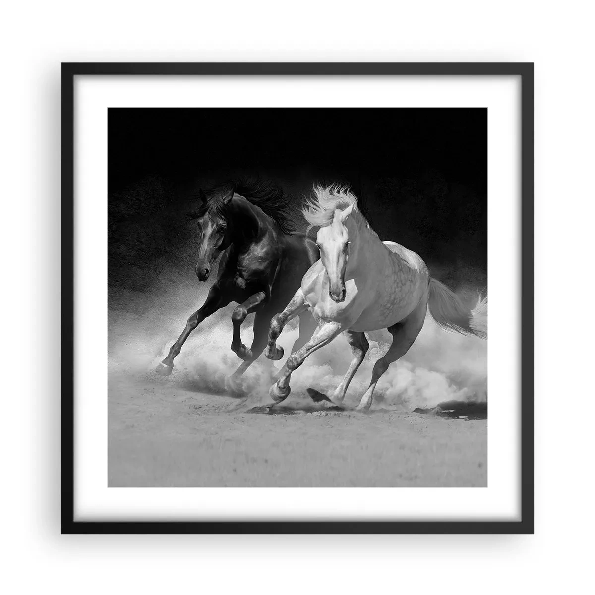 Poster in cornice nera - Il galoppo della libertà - 50x50 cm