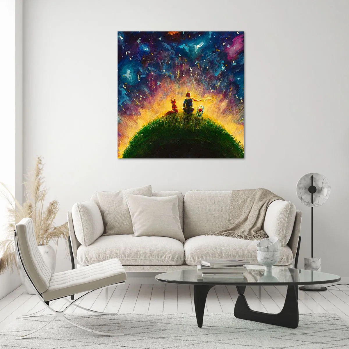 Quadro su vetro - Amore e amicizia: l'intero mondo - 70x70 cm